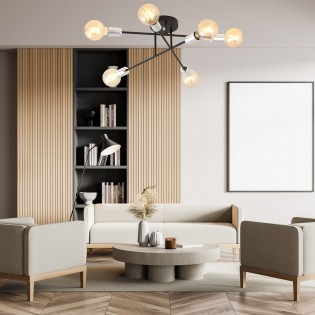 Plafón de techo Vender Plata II (6 luces)