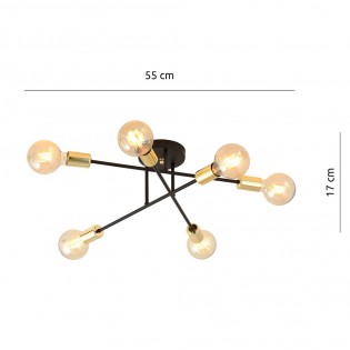 Plafón de techo Vender Oro II (6 luces)