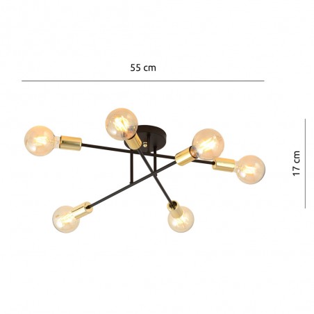Plafón de techo Vender Oro II (6 luces)