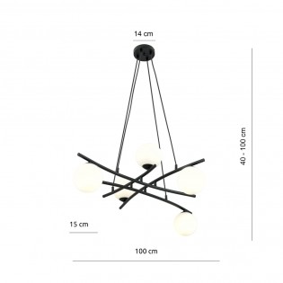 Lámpara colgante Lotra Opal (5 luces)
