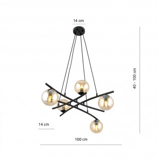 Lámpara colgante Lotra Ámbar (5 luces)