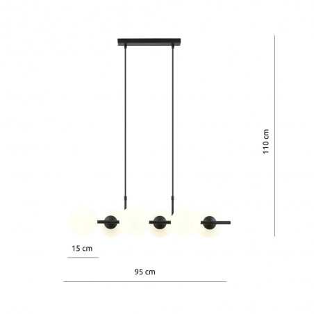 Lámpara colgante Armaro Opal (6 luces)