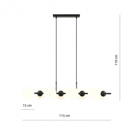 Lámpara colgante Armaro Opal (8 luces)