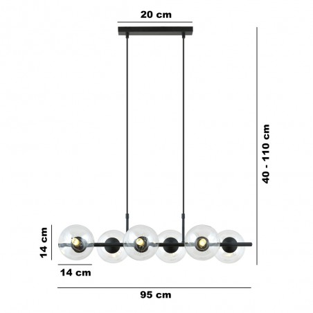 Lámpara colgante Armaro Transparente (6 luces)