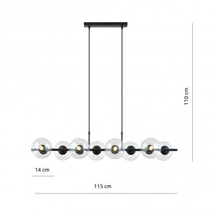 Lámpara colgante Armaro Transparente (8 luces)