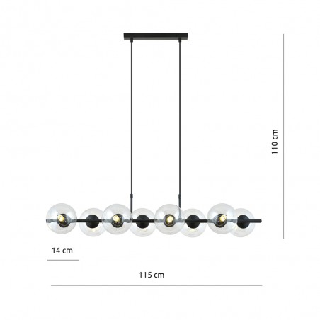 Lámpara colgante Armaro Transparente (8 luces)