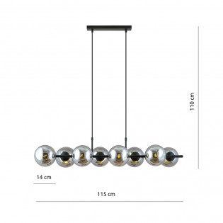 Pendant Lamp Armaro Graphite (8 lights)