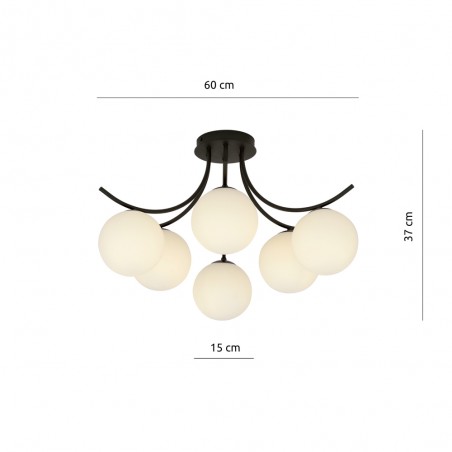 Plafón de techo Barino Opal (6 luces)