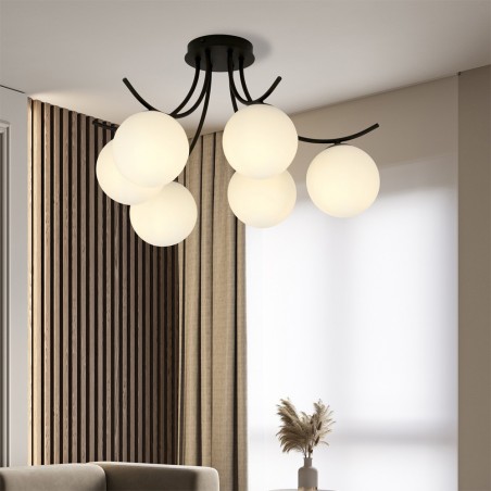 Plafón de techo Barino Opal (6 luces)