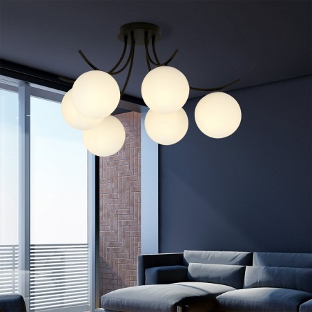 Plafón de techo Barino Opal (6 luces)
