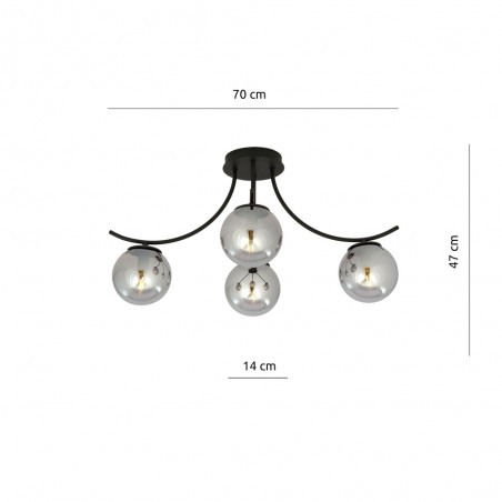 Ceiling Lamp Barino Graphite (4 lights)