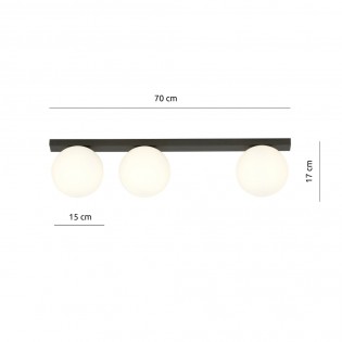 Plafón de techo Enca Opal (3 luces)