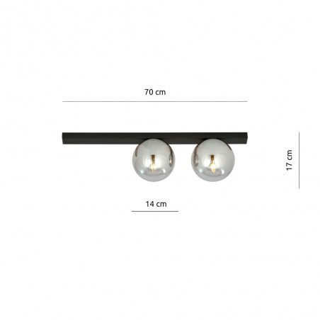 Ceiling Flush Light Enca Graphite (2 lights)