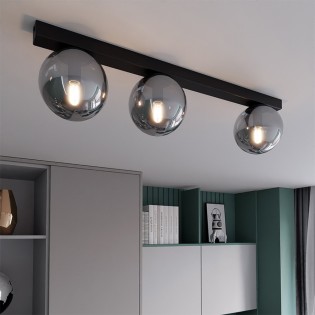 Ceiling Flush Light Enca Graphite (3 lights)