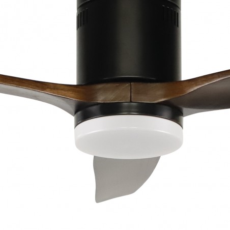 LED Ceiling Fan Won Black+Wood CCT (15W)