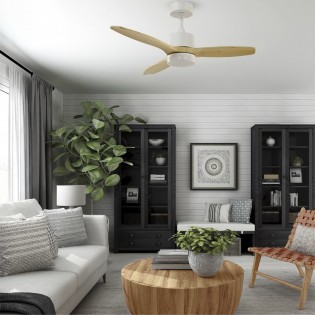 LED Ceiling Fan Nare White+Bois CCT (22W)