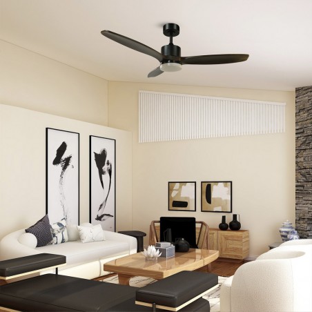 LED Ceiling Fan Nare Black+Bois CCT (22W)