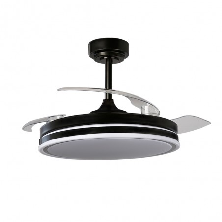 LED fan retractable blades Perla Black CCT Dim (72W)