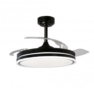 LED fan retractable blades Perla Black CCT Dim (72W)