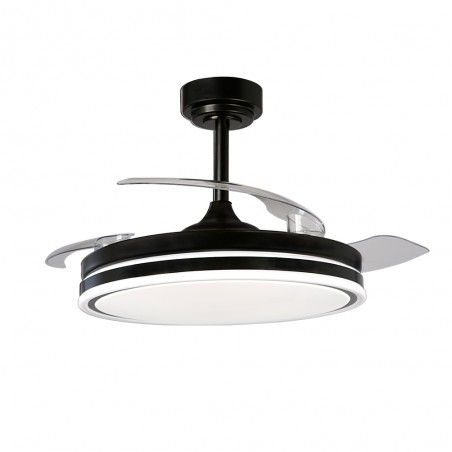 LED fan retractable blades Perla Black CCT Dim (72W)