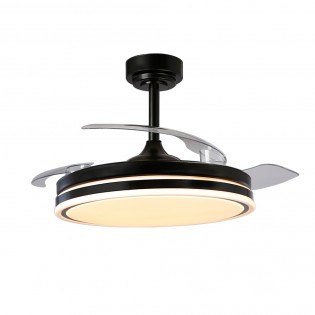 LED fan retractable blades Perla Black CCT Dim (72W)
