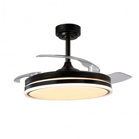 LED fan retractable blades Perla Black CCT Dim (72W)