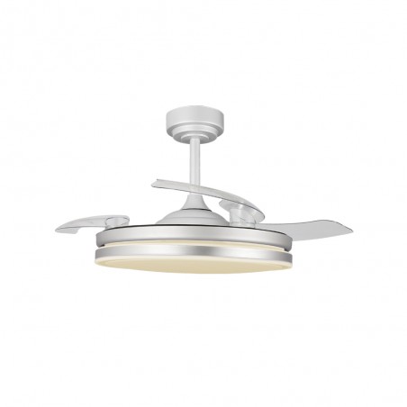 LED fan retractable blades Perla Grey CCT Dim (72W)