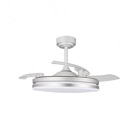 LED fan retractable blades Perla Grey CCT Dim (72W)