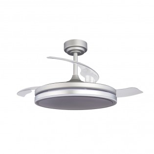 LED fan retractable blades Perla Grey CCT Dim (72W)