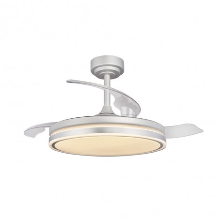 LED fan retractable blades Perla Grey CCT Dim (72W)