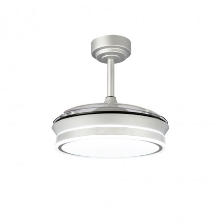 LED fan folding blades Perla Mini Grey CCT Dim (46W)