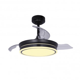 LED fan folding blades Perla Mini Black CCT Dim (46W)