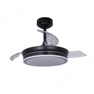 LED fan folding blades Perla Mini Black CCT Dim (46W)