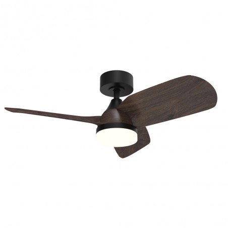 LED Ceiling Fan Borse Black+Oak CCT Dim (18W)