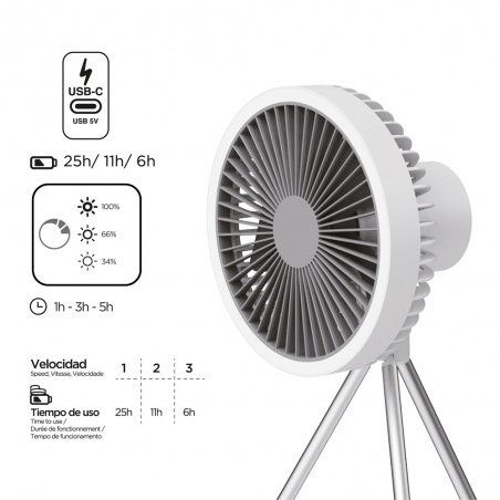 Portable LED table fan with battery Sentry (5.5W)