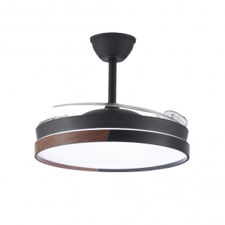 LED fan folding blades Arpino Black CCT Dim (45W)