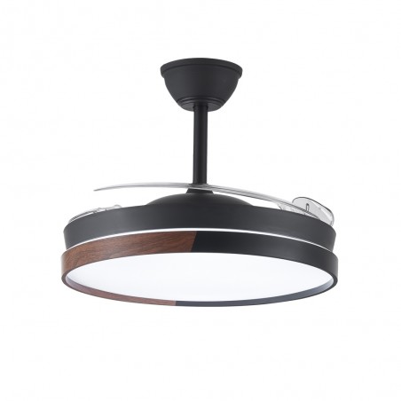 LED fan folding blades Arpino Black CCT Dim (45W)