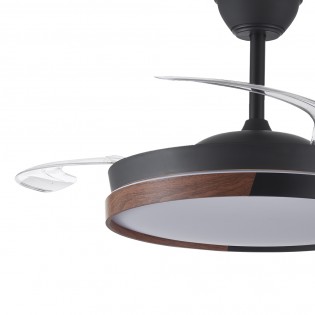 LED fan folding blades Arpino Black CCT Dim (45W)