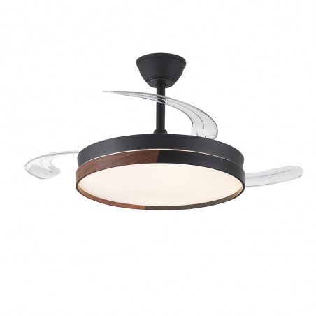 LED fan folding blades Arpino Black CCT Dim (45W)