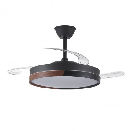 LED fan folding blades Arpino Black CCT Dim (45W)