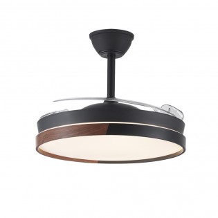 LED fan folding blades Arpino Black CCT Dim (45W)