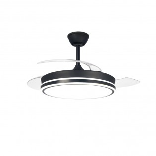 LED Ceiling Fan Folding Blades Surpino Black CCT Dim (45W)