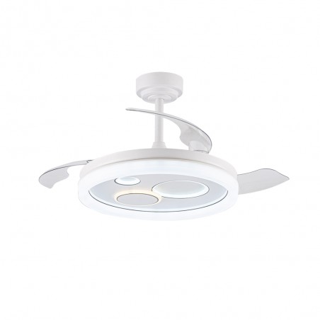 LED ceiling fan retractable blades Raina White CCT Dim (50W)