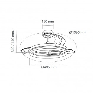 LED ceiling fan retractable blades Raina White CCT Dim (50W)