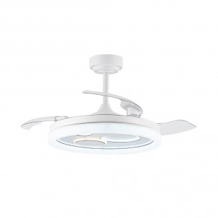 LED ceiling fan retractable blades Raina White CCT Dim (50W)