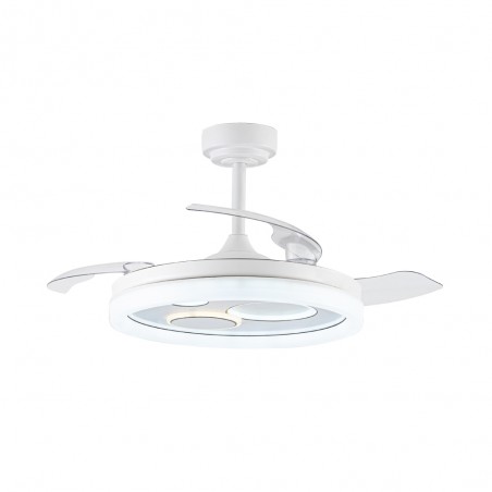 LED ceiling fan retractable blades Raina White CCT Dim (50W)