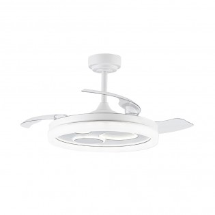 LED ceiling fan retractable blades Raina White CCT Dim (50W)