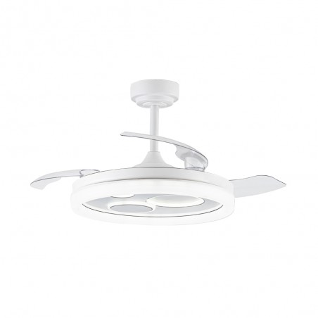 LED ceiling fan retractable blades Raina White CCT Dim (50W)