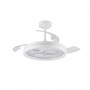 LED ceiling fan retractable blades Raina White CCT Dim (50W)