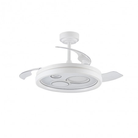 LED ceiling fan retractable blades Raina White CCT Dim (50W)